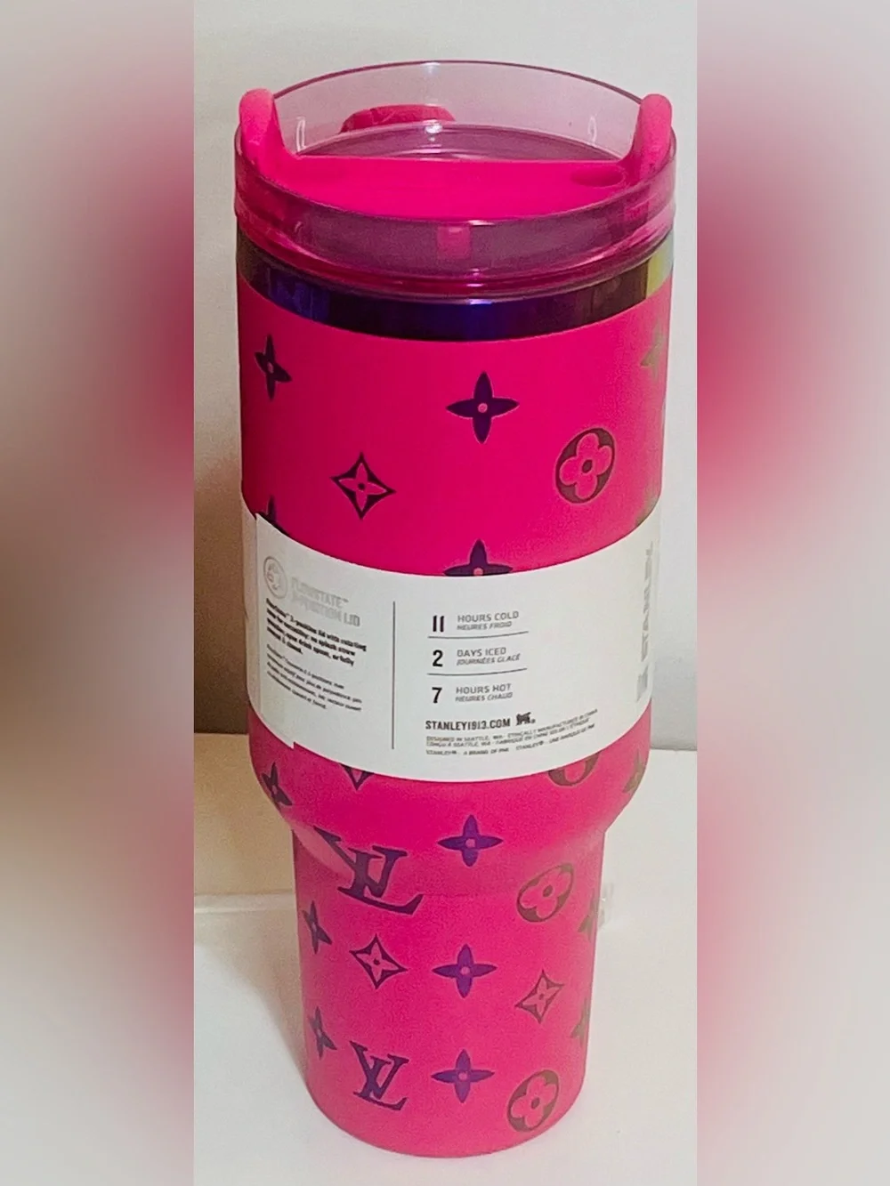 Stanley Hot Pink Patterned Quencher Tumbler 40oz with Handle